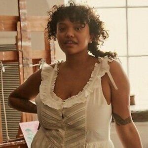 Doen Myrtille Dress White Cotton Sz M new with tags (large fit)